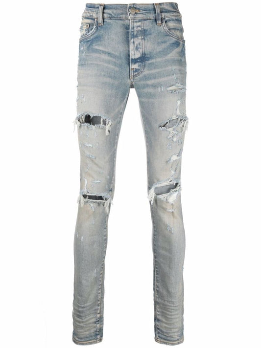 Blue Distressed Skinny Jeans