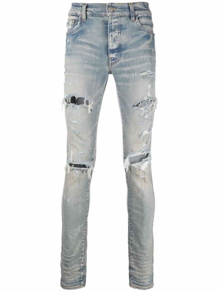 Blue Distressed Skinny Jeans