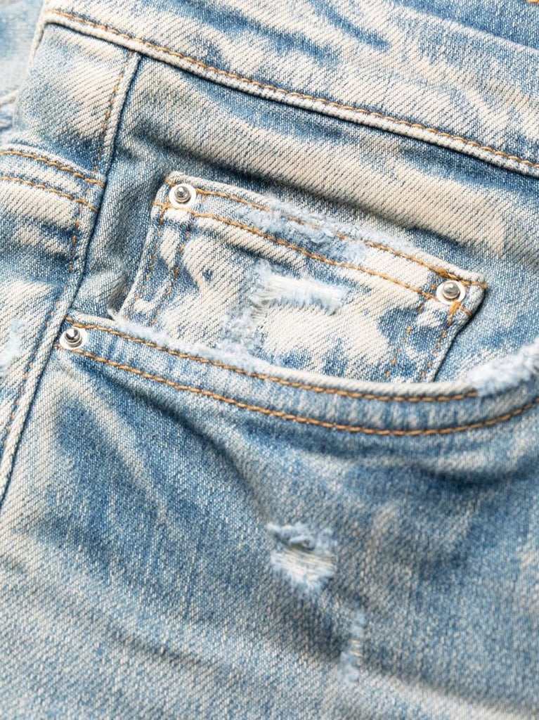 Blue Distressed Skinny Jeans