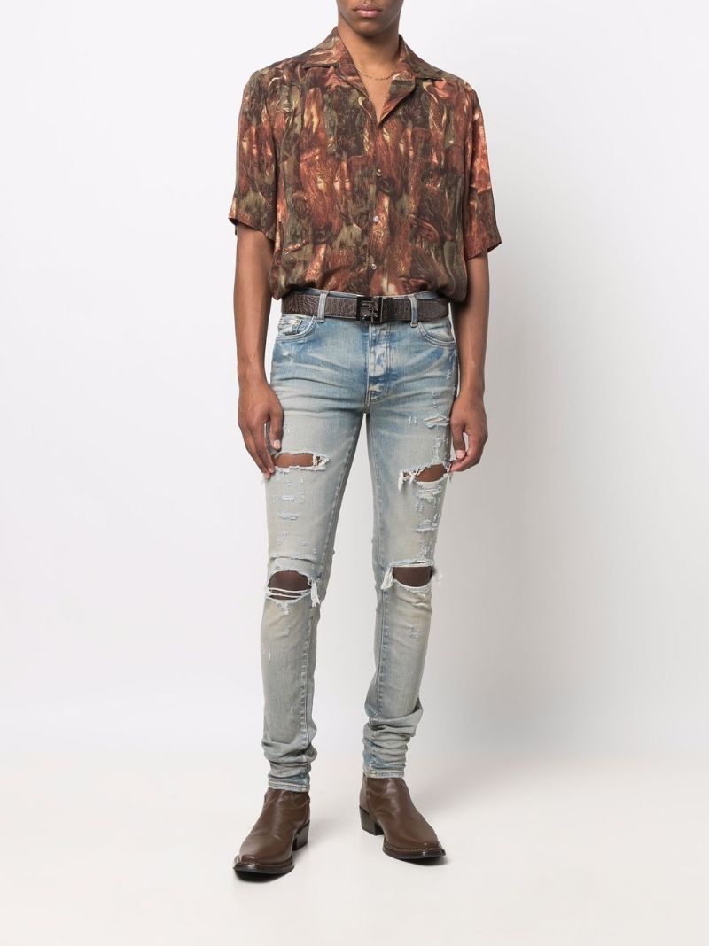 Blue Distressed Skinny Jeans