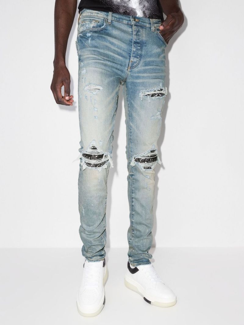 Blue Mx1 Bandana Skinny Jeans