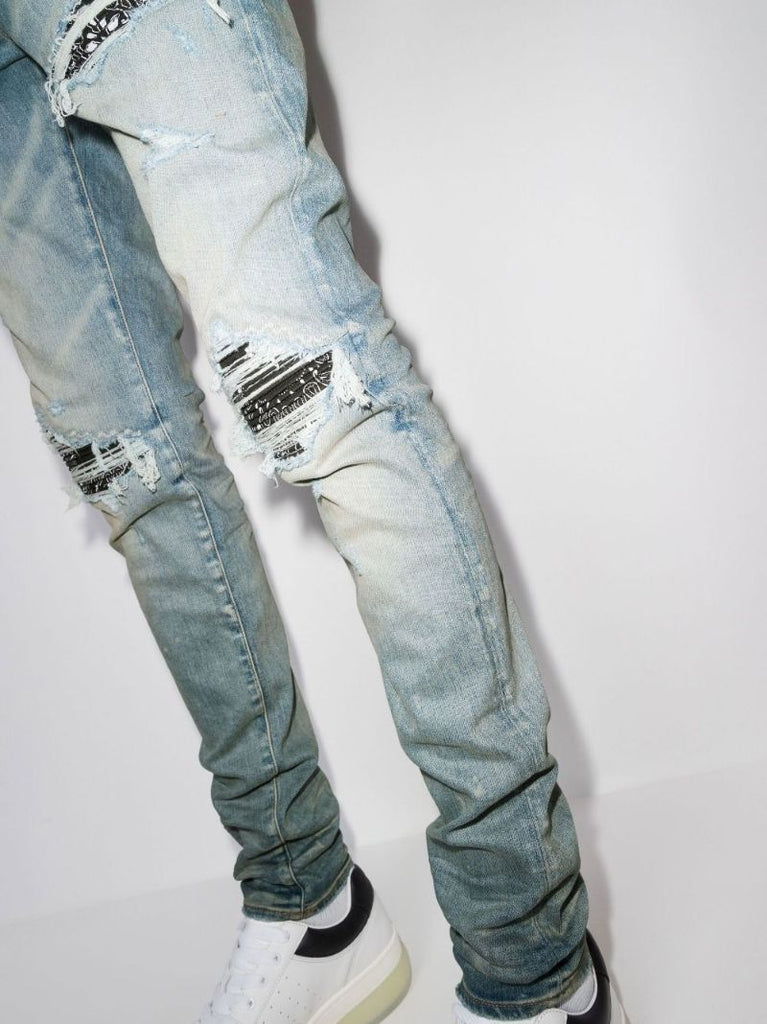 Blue Mx1 Bandana Skinny Jeans