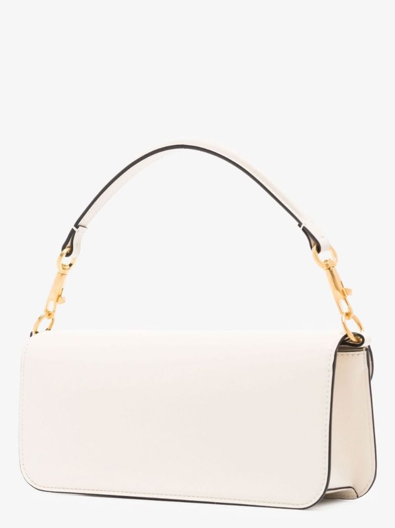 White Vlogo Baguette Leather Shoulder Bag