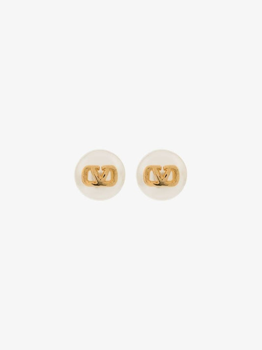 Gold-tone Vlogo Pearl Earrings