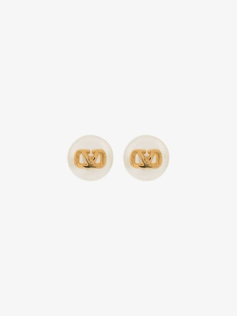 Gold-tone Vlogo Pearl Earrings