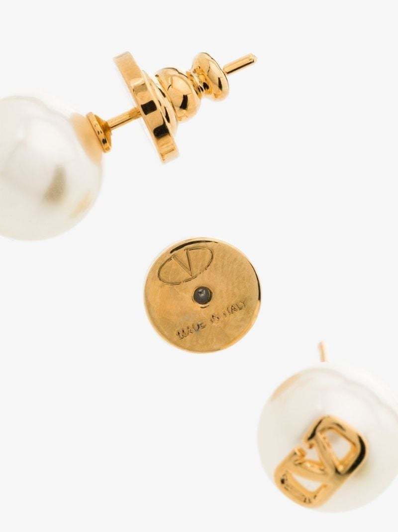 Gold-tone Vlogo Pearl Earrings