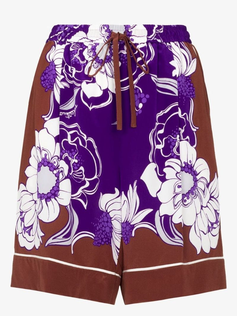 Daisyland Print Silk Shorts