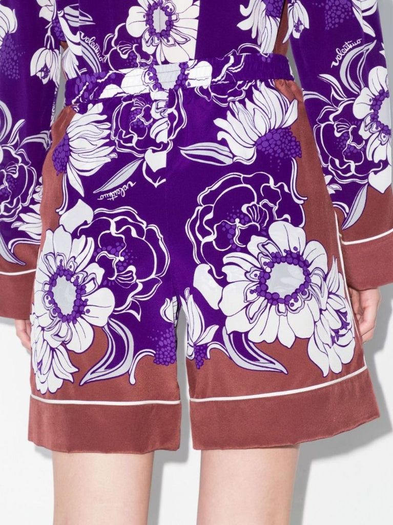 Daisyland Print Silk Shorts