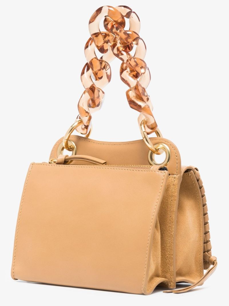 Neutral Tilda Mini Leather Top Handle Bag