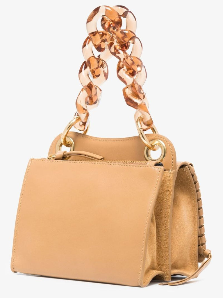 Neutral Tilda Mini Leather Top Handle Bag