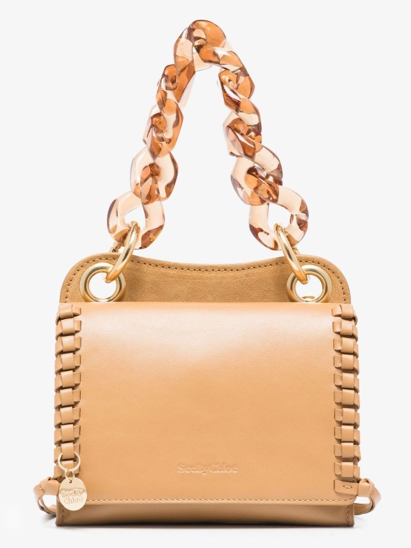 Neutral Tilda Mini Leather Top Handle Bag