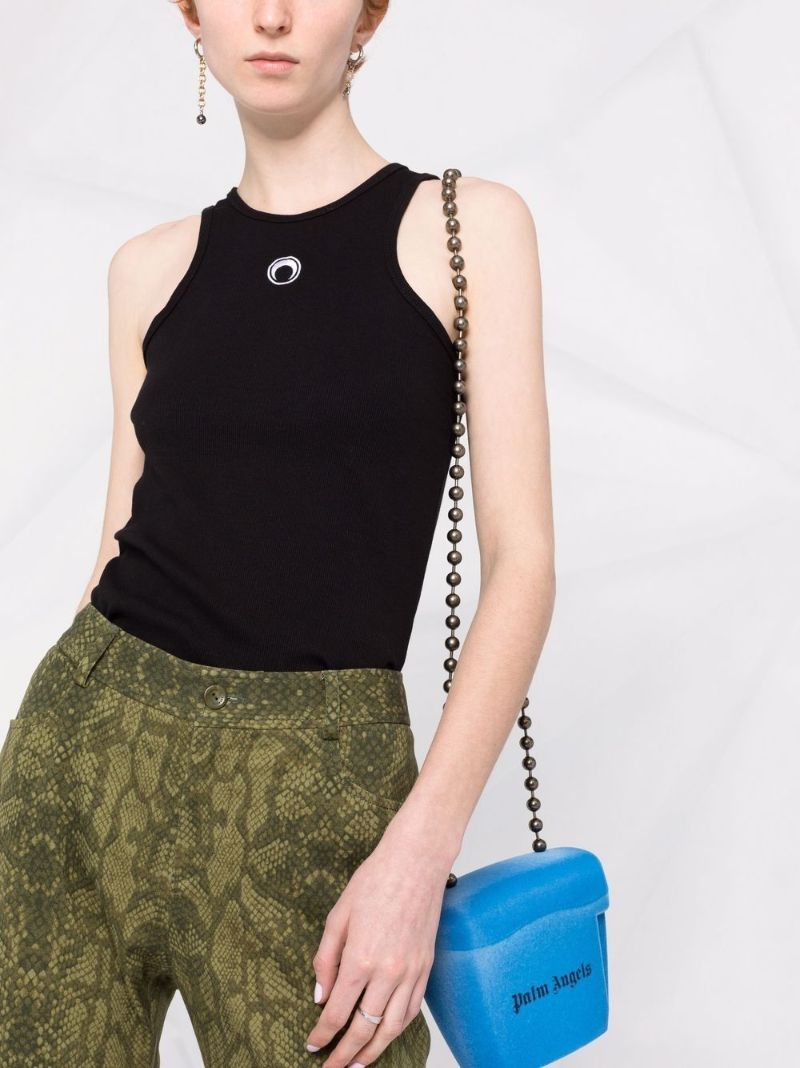 Black Moon Embroidered Vest Top