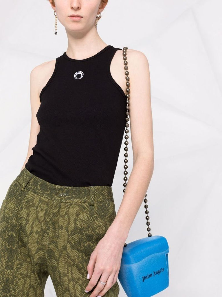 Black Moon Embroidered Vest Top