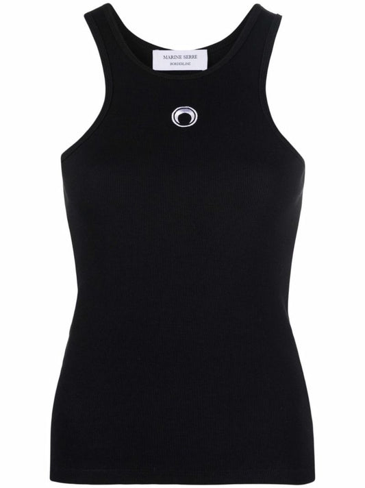 Black Moon Embroidered Vest Top