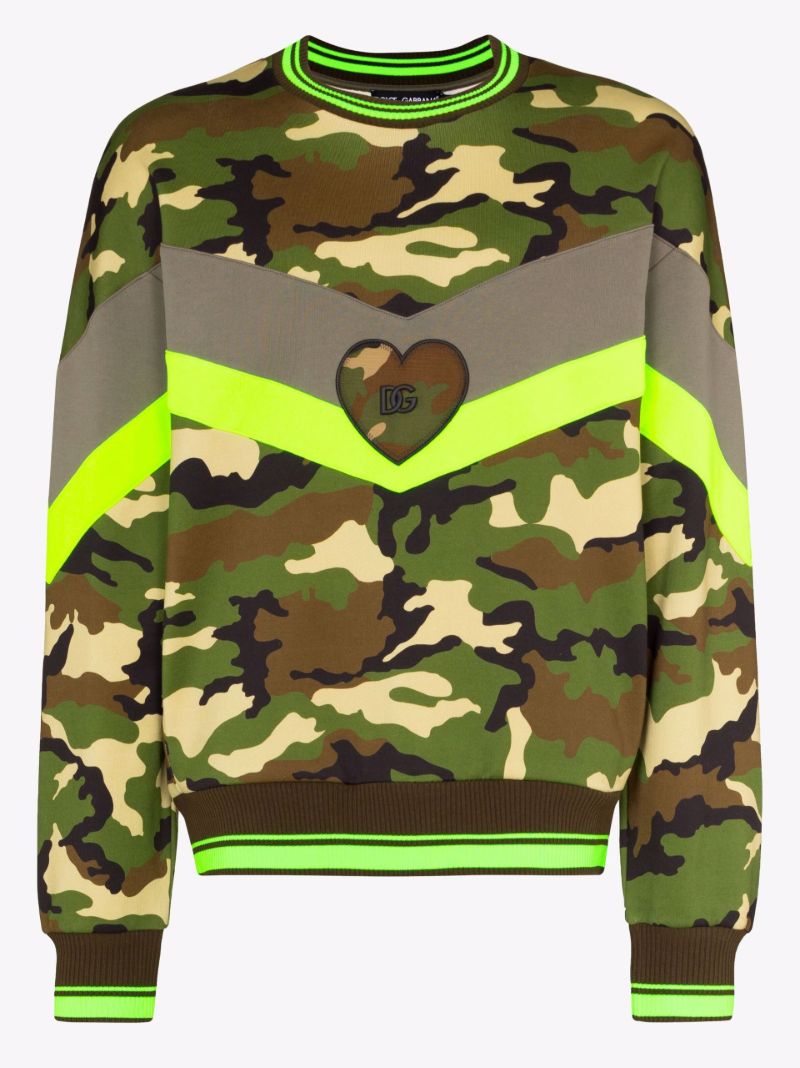 Camouflage Print Logo Sweatshirt
