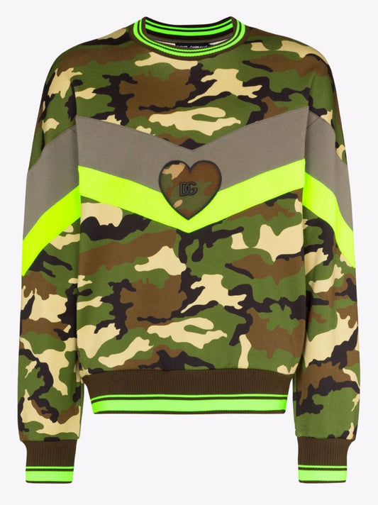 Camouflage Print Logo Sweatshirt