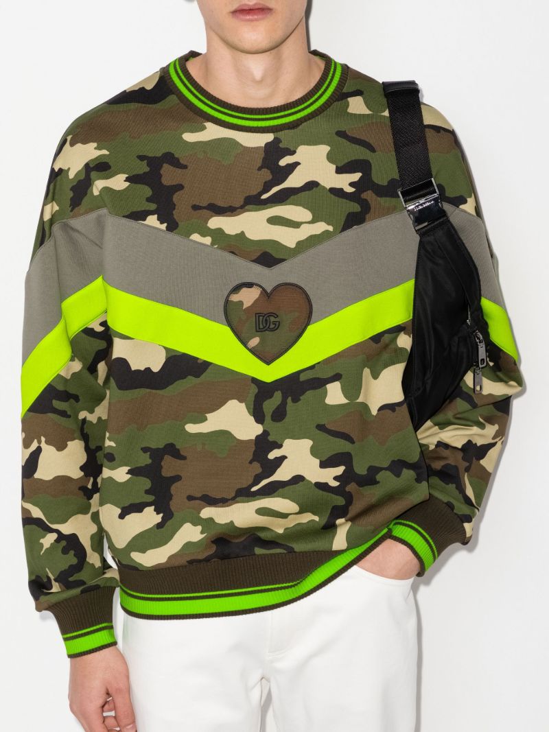 Camouflage Print Logo Sweatshirt