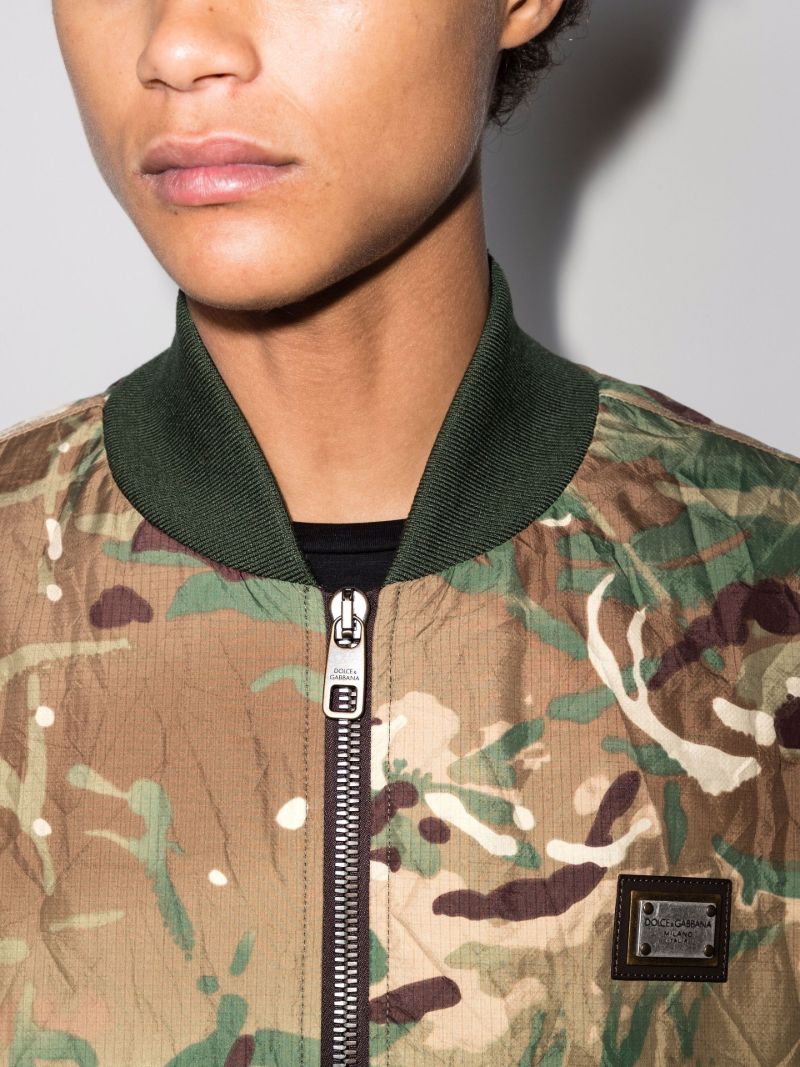 Camouflage Print Bomber Jacket