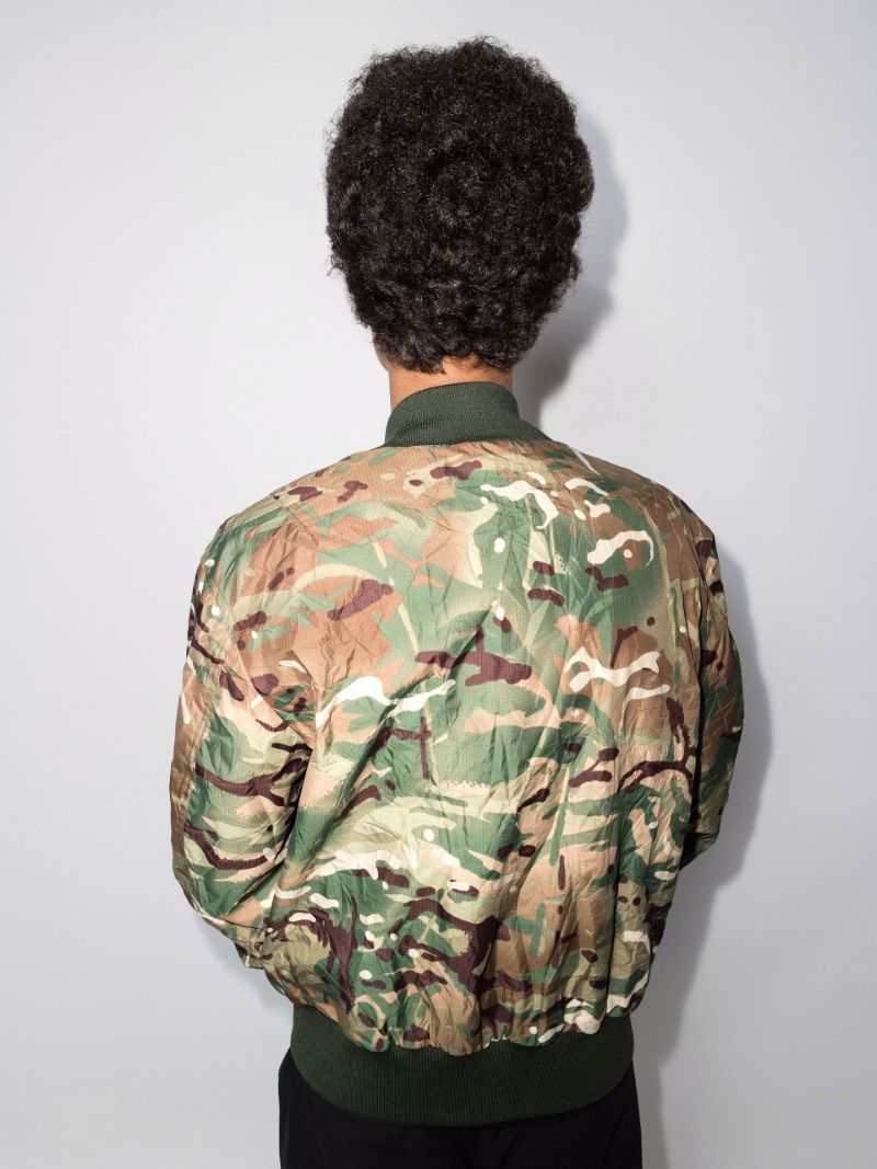 Camouflage Print Bomber Jacket