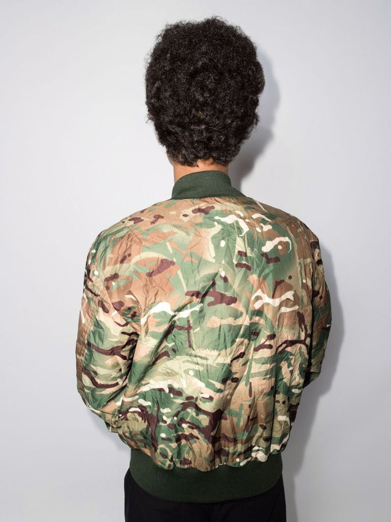 Camouflage Print Bomber Jacket