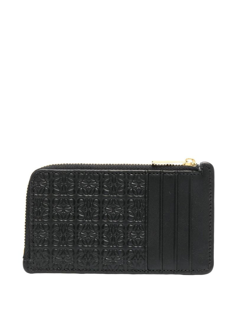 Black Anagram Leather Card Holder