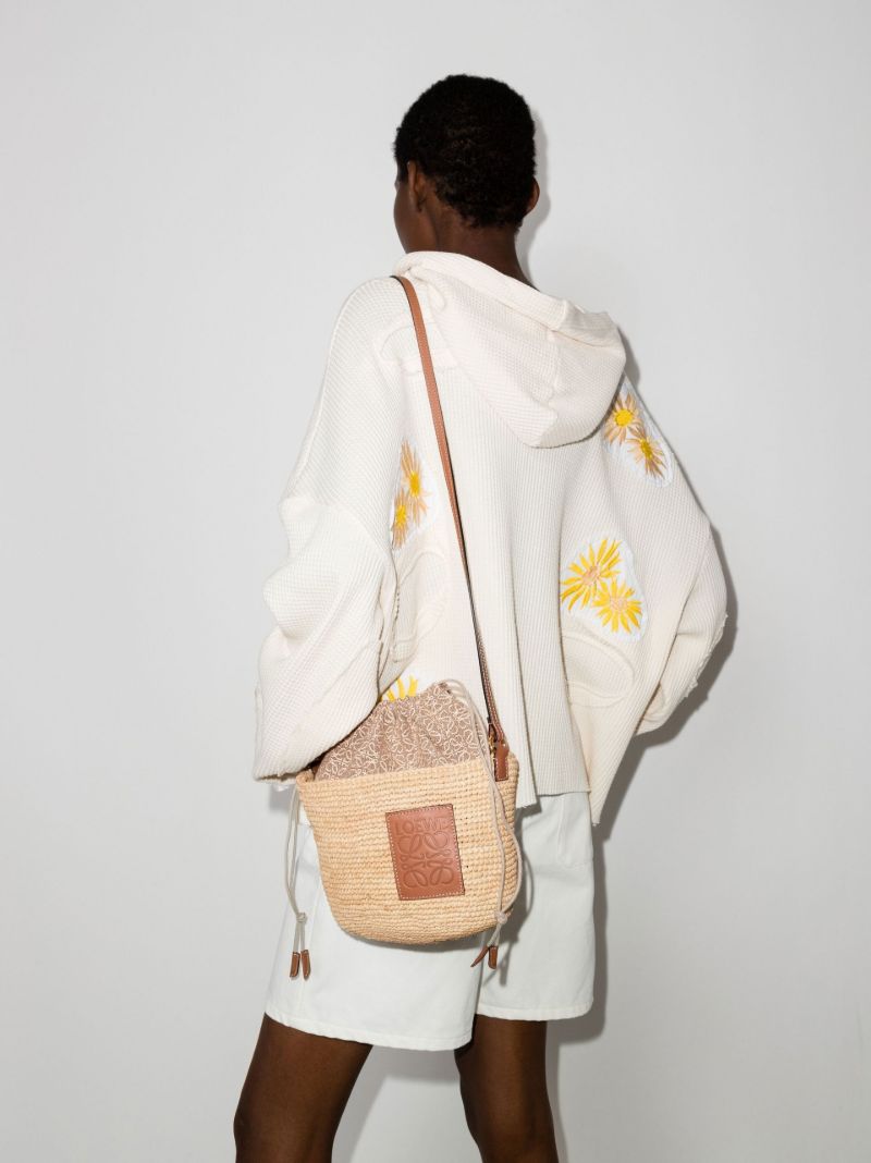 Neutral Anagram Pochette Raffia Cross Body Bag