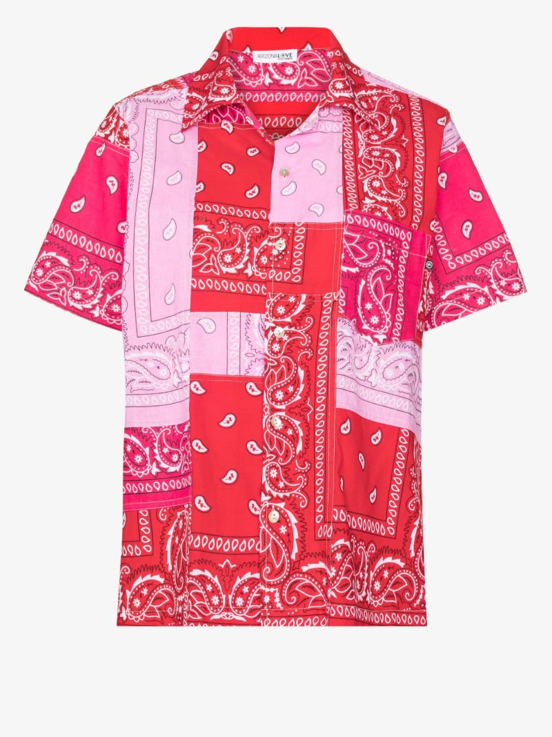 Bandana Print Cotton Bowling Shirt
