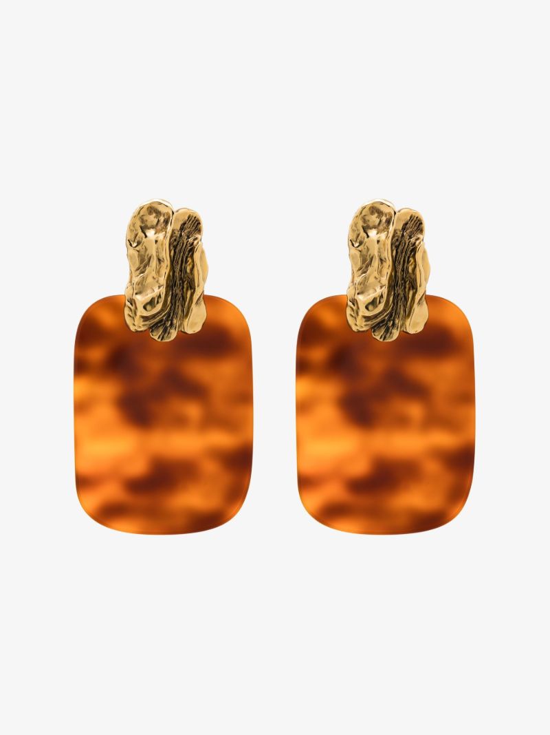 Gold-tone Square Drop Earrings