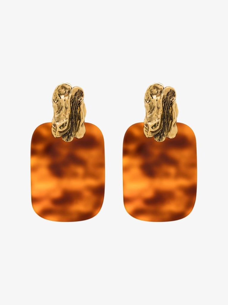 Gold-tone Square Drop Earrings
