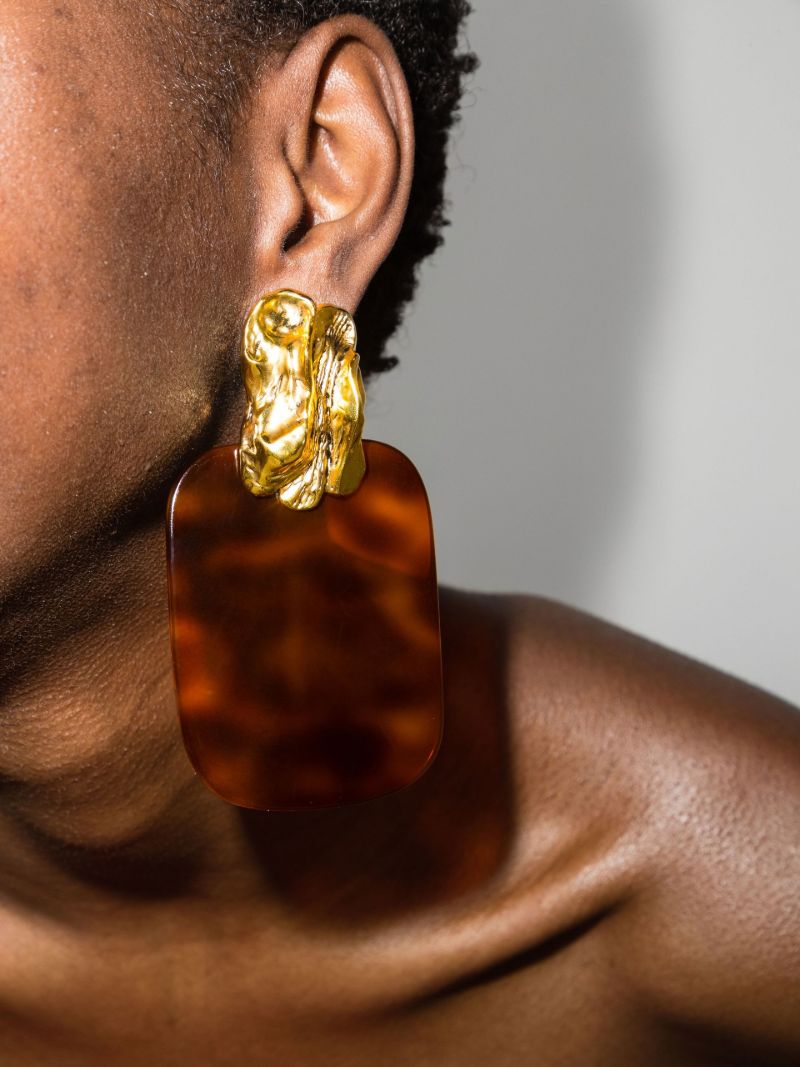 Gold-tone Square Drop Earrings