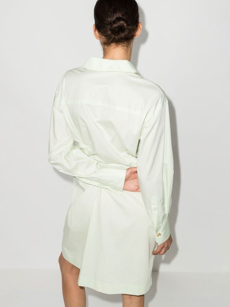 Green Kimora Organic Cotton Ruched Mini Dress