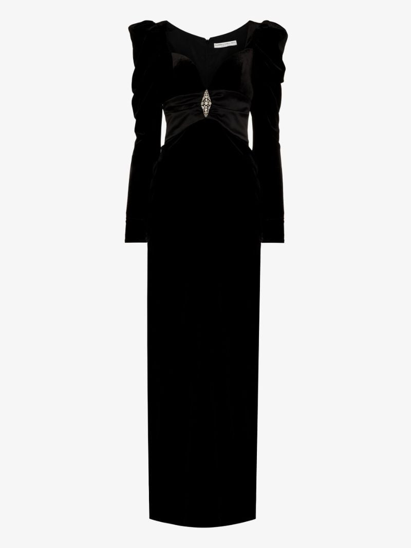 Crystal Embellished Velvet Gown