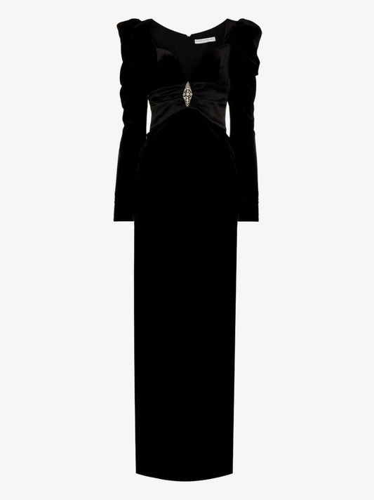 Crystal Embellished Velvet Gown