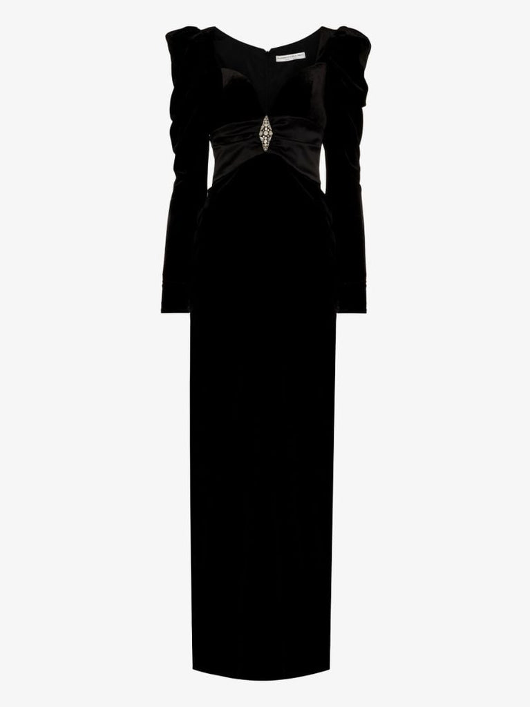 Crystal Embellished Velvet Gown