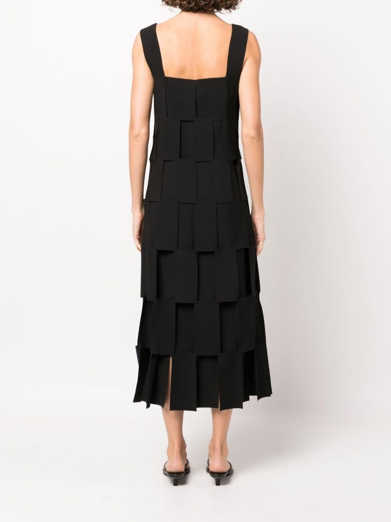 Black Rectangle Double Layered Midi Dress