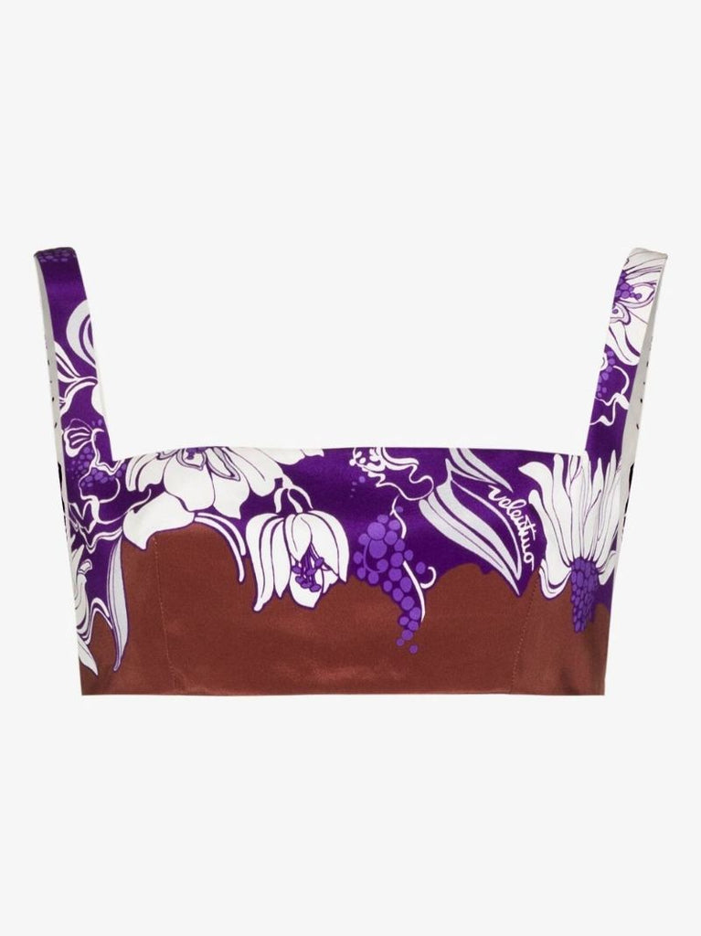 Purple Street Flowers Daisyland Silk Bralette
