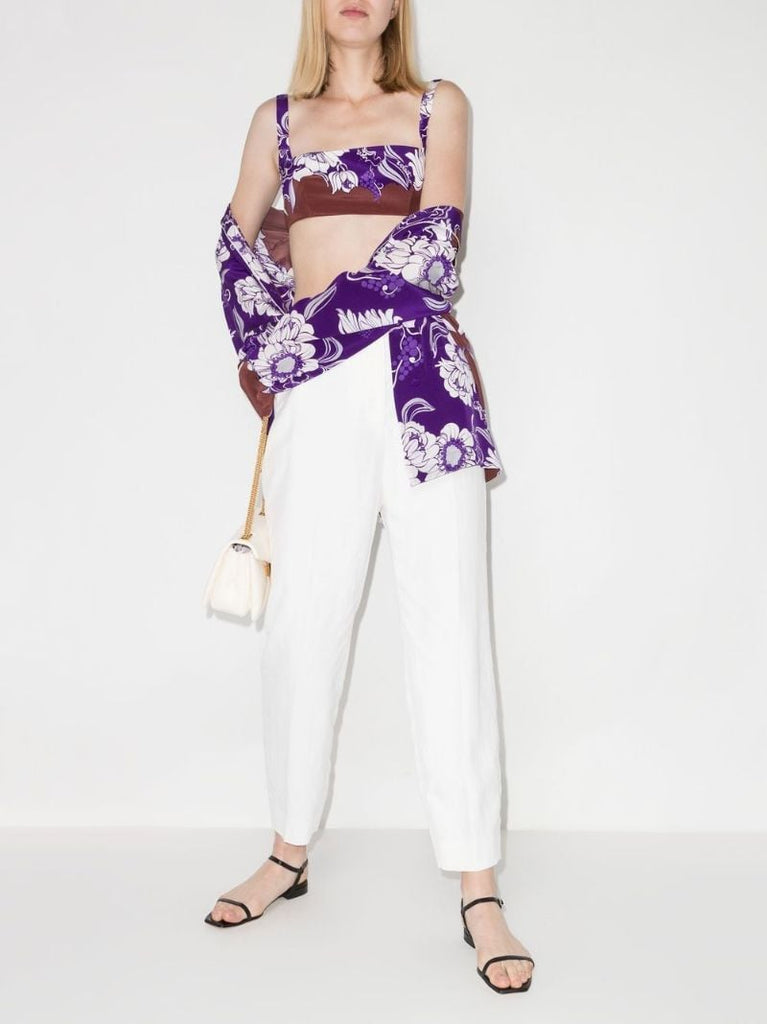 Purple Street Flowers Daisyland Silk Bralette