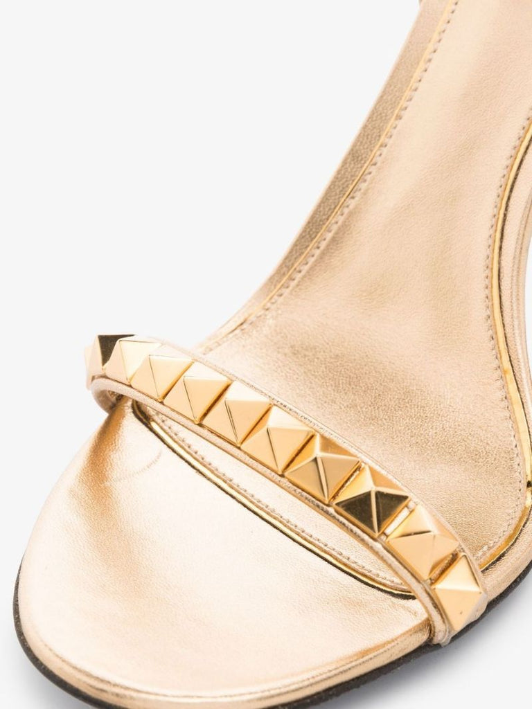 Gold Rockstud 100 Leather Sandals
