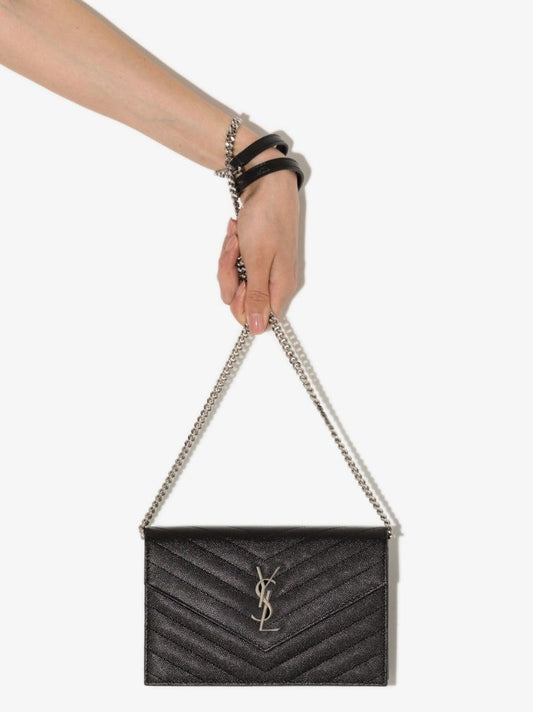 Black Monogram MatelassÃ_x0083_Â© Leather Chain Wallet