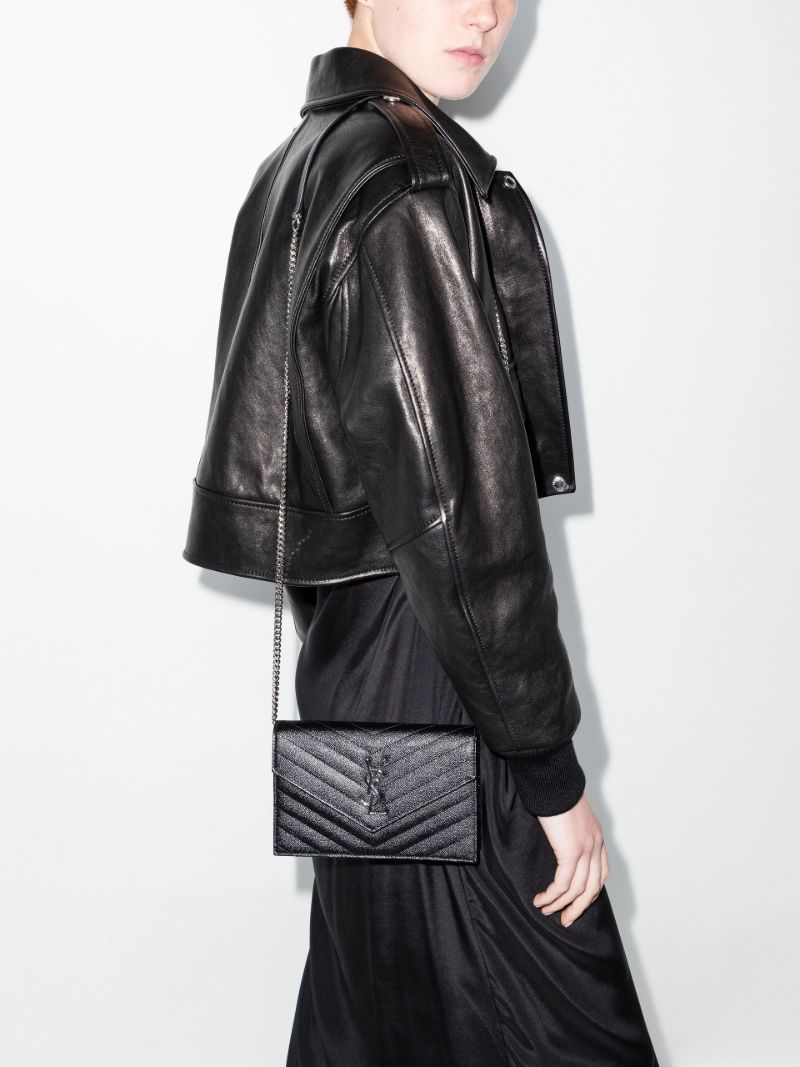 Black Monogram MatelassÃ_x0083_Â© Leather Chain Wallet
