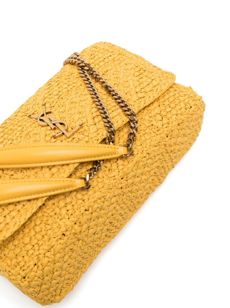Yellow Jamie Raffia Shoulder Bag