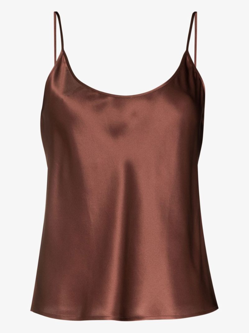 Brown S4 Silk Camisole Top