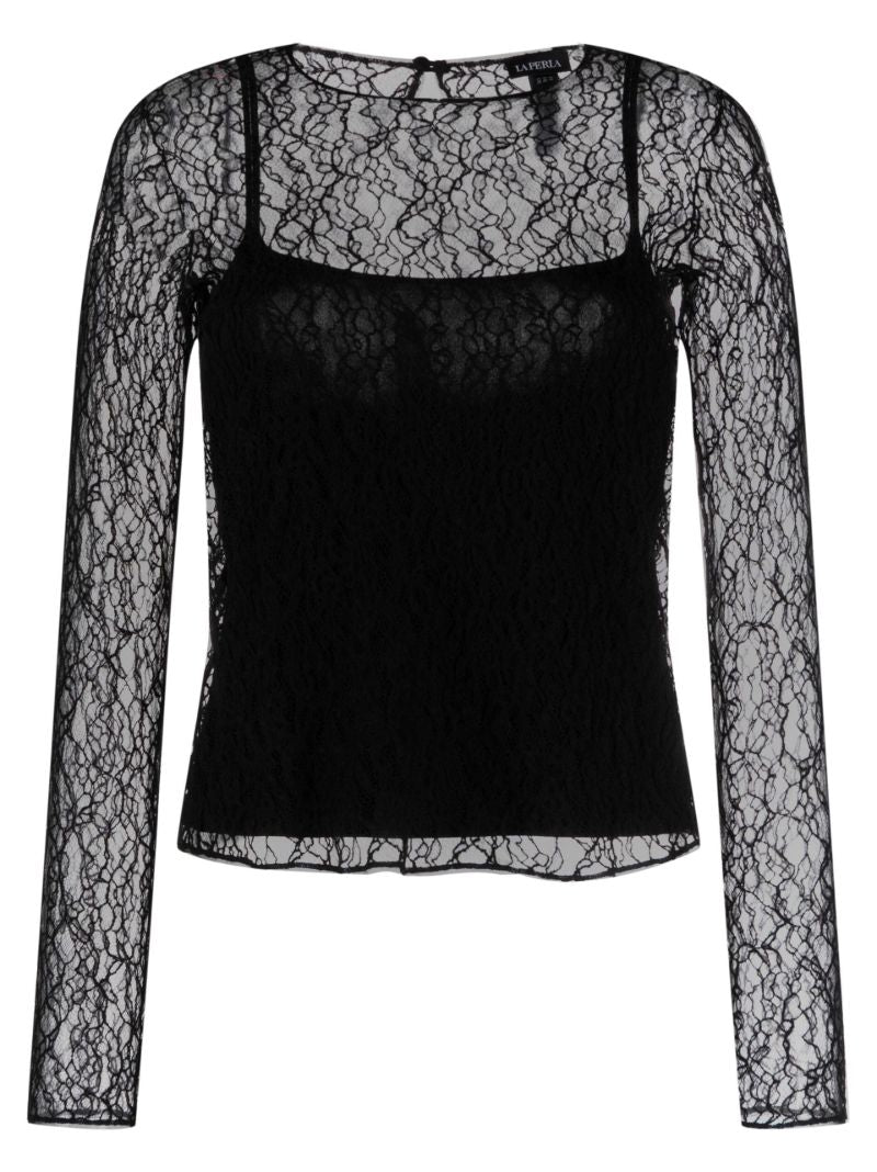 Black Spell on You Lace Pyjama Top