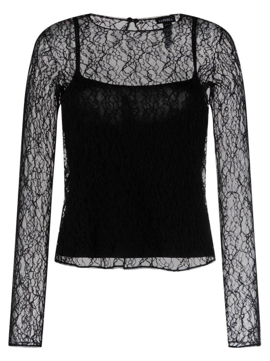 Black Spell on You Lace Pyjama Top