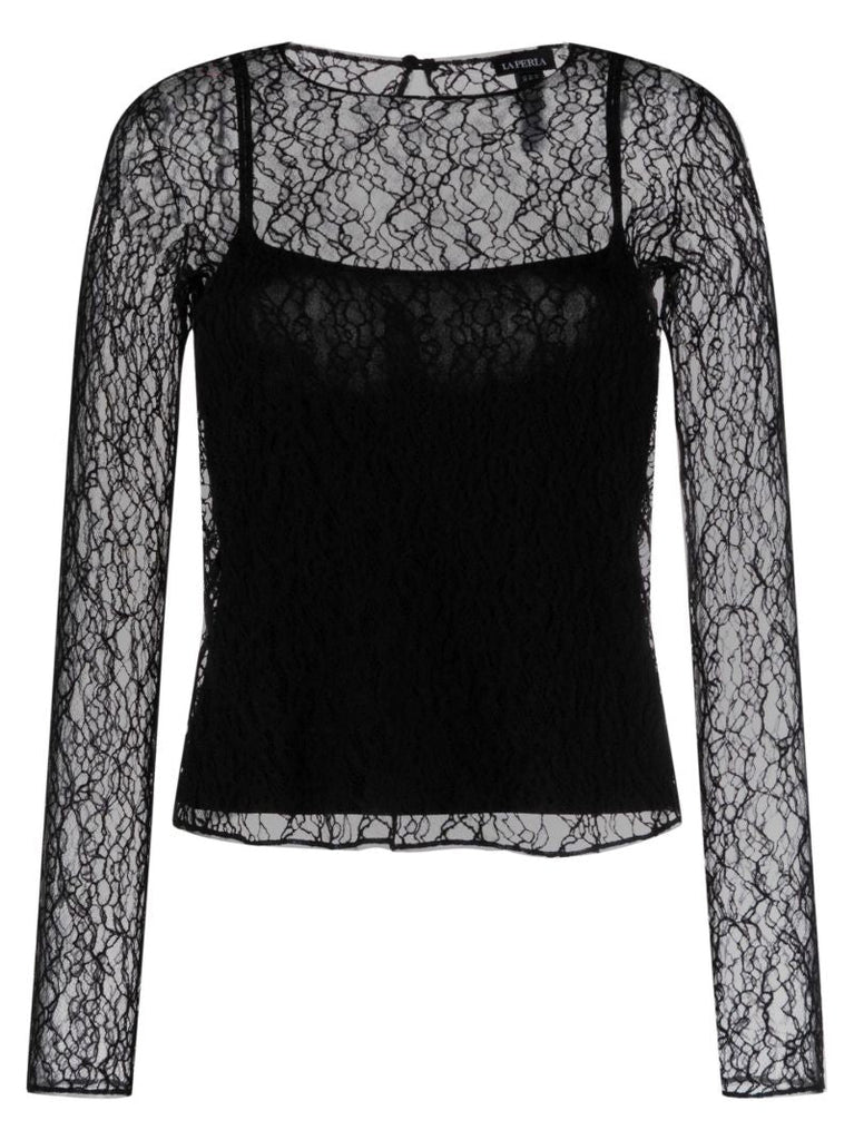 Black Spell on You Lace Pyjama Top