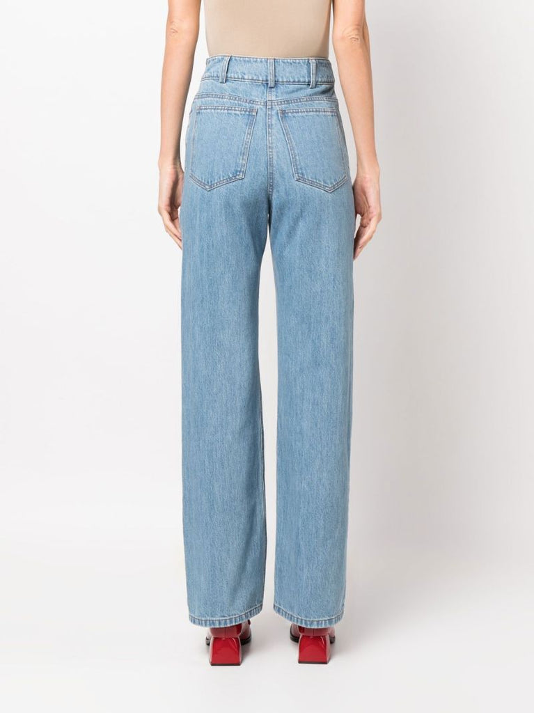 Blue Emily Belted Wide Leg Jeans