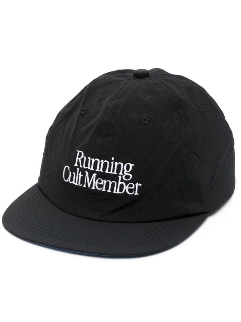 Black Slogan Running Cap