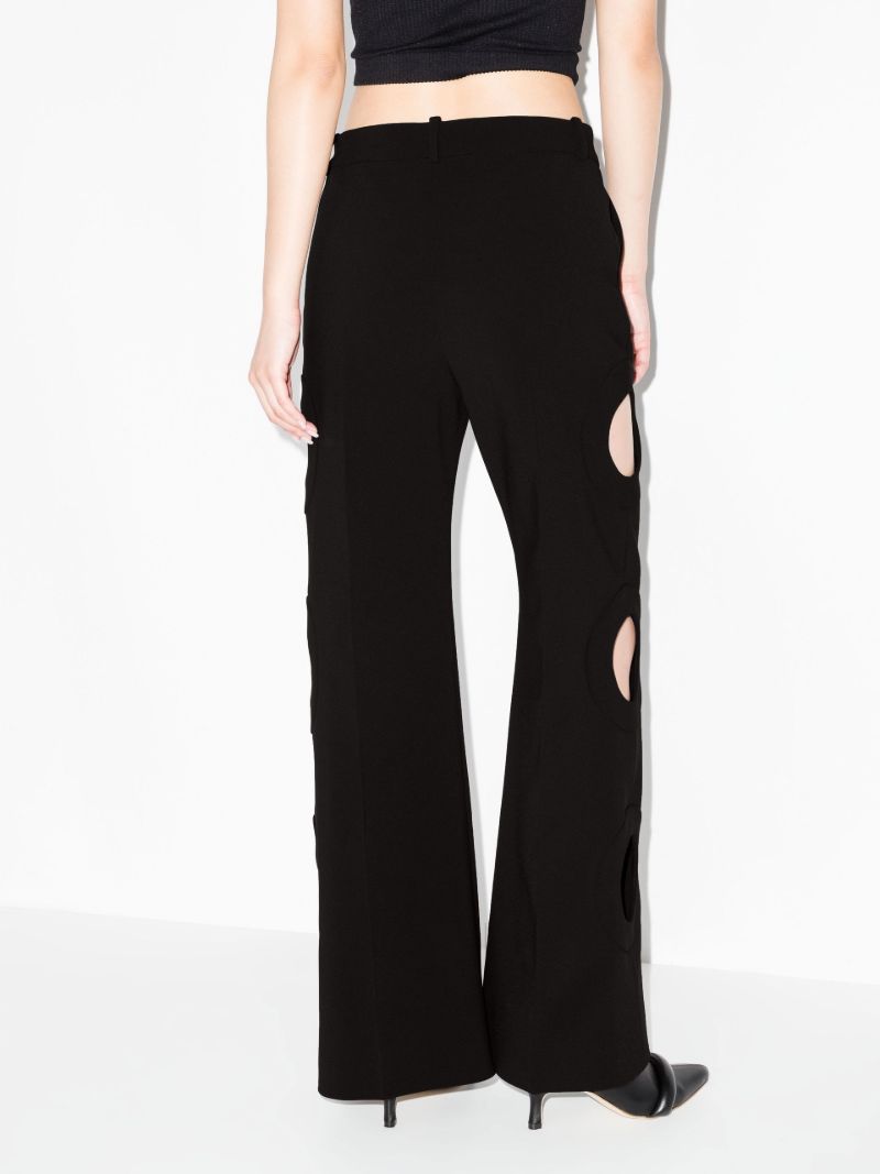 Black Cutout Wide Leg Trousers