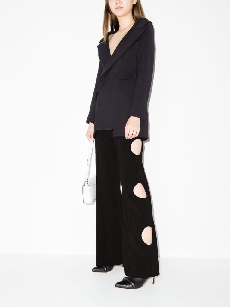 Black Cutout Wide Leg Trousers