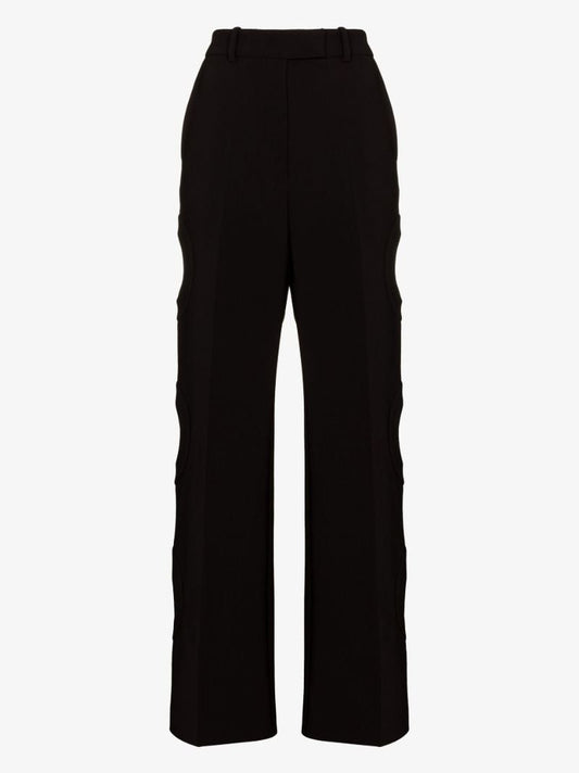Black Cutout Wide Leg Trousers